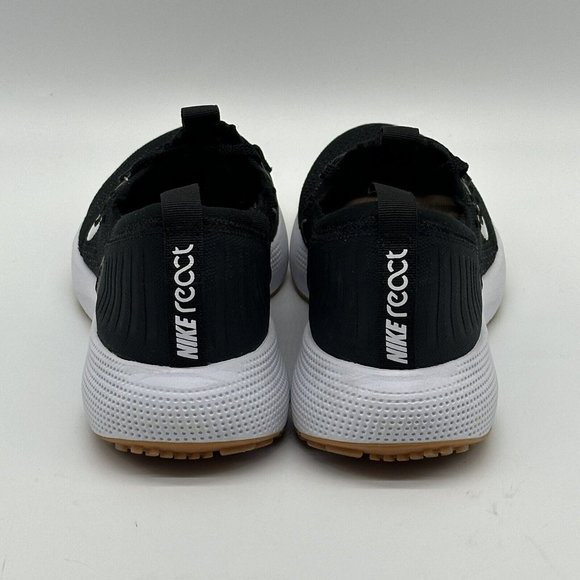 NEW Nike React Escape Run Flyknit Black/White Running Shoes Women Size 8 - Picture 5 of 10